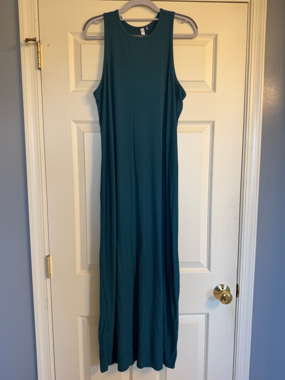 YITTY Teal Sleeveless Ribbed Maxi Dress